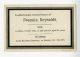 Francis Reynolds Mourning Card