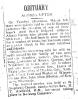 Alonzo Upton obituary 1934