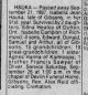 Isabella Jean (Sawyer) Hauka 1987 obituary