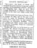 Joseph Pritchard obituary 1921