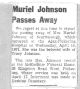 Muriel (Lorenz) Johnson death notice