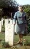 Vera (McBrien) Cowan at her son Vern\'s grave at Beny-Sur-Mer Cemetery